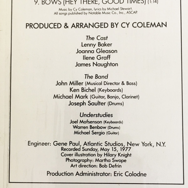 Cy Coleman, Michael Stewart (7) - I Love My Wife (LP, Album) (Mint (M)) - Image 5