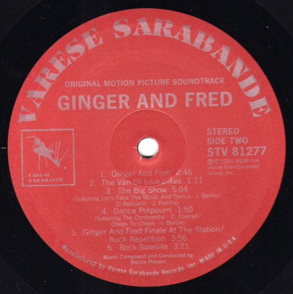 Nicola Piovani - Ginger & Fred - Original Motion Picture Soundtrack (LP, Album) (Mint (M)) - Image 4