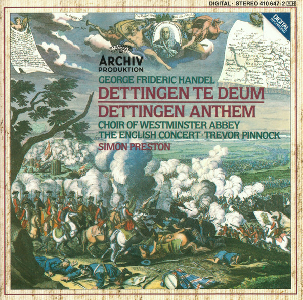 Georg Friedrich Händel – The Choir Of Westminster Abbey, The English Concert, Trevor Pinnock, Simon Preston - Dettingen Te Deum / Dettingen Anthem (CD, Album, RP, PDO) (Near Mint (NM or M-))
