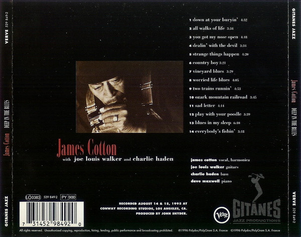 James Cotton With Joe Louis Walker And Charlie Haden - Deep In The Blues (CD, Album) (Near Mint (NM or M-)) - Image 4