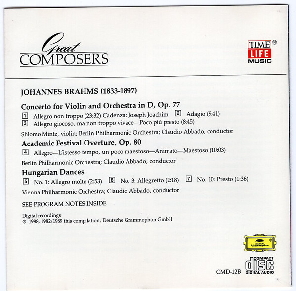 Johannes Brahms - Brahms (CD, Album) (Near Mint (NM or M-)) - Image 2