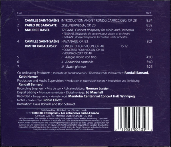 Moshe Hammer, Winnipeg Symphony Orchestra, Kazuhiro Koizumi - Saint-Saens • Sarasate • Ravel • Kabalevsky (CD, Album) (Near Mint (NM or M-)) - Image 2
