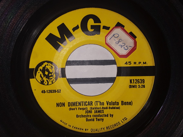 Joni James - Arrivederci Roma / Non Dimenticar (7", Single) (Very Good Plus (VG+)) - Image 2