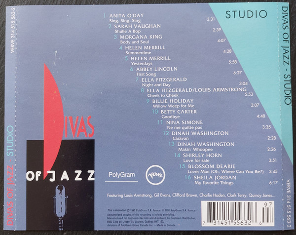 Various - Divas Of Jazz - Studio (CD, Comp) (Near Mint (NM or M-)) - Image 2