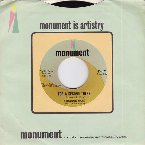 Freddie Hart And The Heartbeats - For A Second There / That Almighty Dollar (7", Single, Promo, Ind) (Very Good (VG)) - Image 3