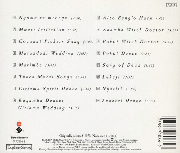 Various - Kenya & Tanzania - Witchcraft & Ritual Music (CD, RE) (Near Mint (NM or M-)) - Image 3