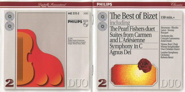 Georges Bizet - Leopold Simoneau, Jane Rhodes, Albert Lance, Gérard Souzay, Marie-Françoise Bucquet, Orchestre Des Concerts Lamoureux, Antal Dorati, Die Wiener Sängerknaben, Wiener Symphoniker, Uwe Christian Harrer, London Symphony Orchestra, Roberto Benz - The Best of Bizet (2xCD, Comp, RE, RM) (Near Mint (NM or M-)) - Image 2
