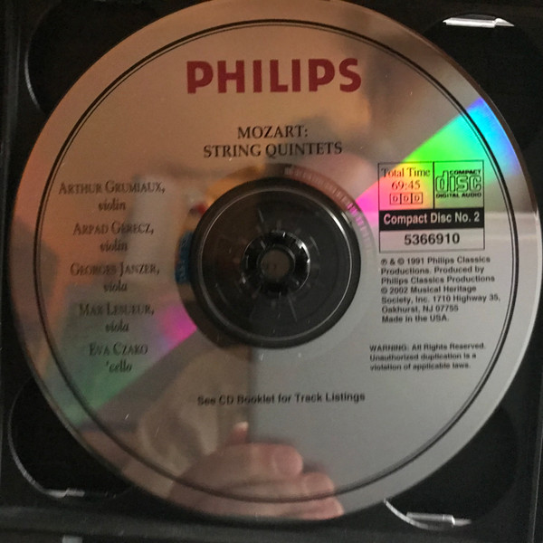 Wolfgang Amadeus Mozart - String Quintets (3xCD, Comp, Club, RE) (Near Mint (NM or M-)) - Image 4