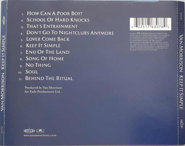 Van Morrison - Keep It Simple (CD, Album) (Near Mint (NM or M-)) - Image 2