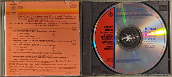 Wolfgang Amadeus Mozart, Robert Aitken (2), Franco Mannino, National Arts Centre Orchestra - Mozart, Music For Flute And Orchestra (CD, Album) (Near Mint (NM or M-)) - Image 2