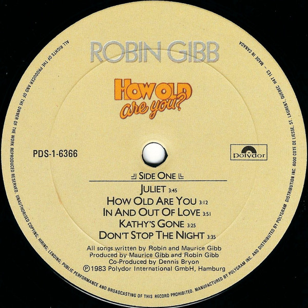 Robin Gibb - How Old Are You? (LP, Album) (Mint (M)) - Image 3