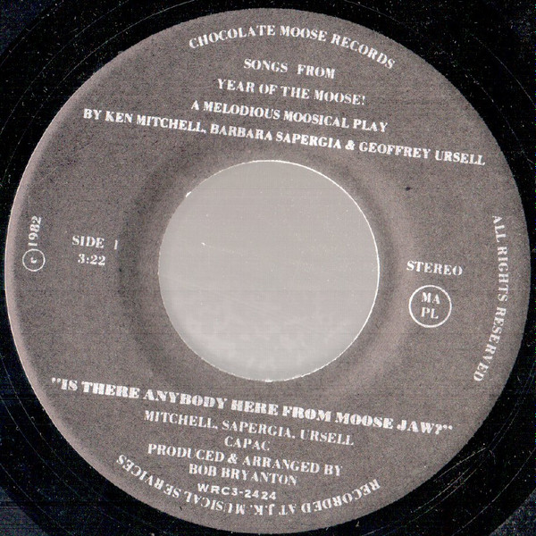 Ken Mitchell (12), Barbara Ursell And Geoffrey Ursell - Songs From The Year Of The Moose (7", Single) (Near Mint (NM or M-)) - Image 3