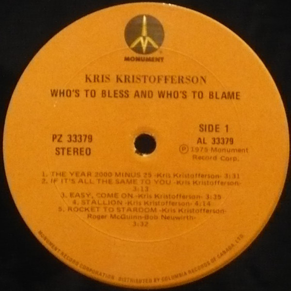Kris Kristofferson - Who's To Bless And Who's To Blame (LP, Album) (Mint (M)) - Image 2