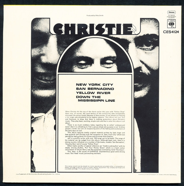 Christie - Christie Featuring San Bernadino and Yellow River (7", EP) (Near Mint (NM or M-)) - Image 2