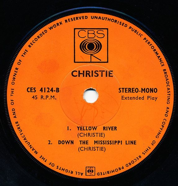 Christie - Christie Featuring San Bernadino and Yellow River (7", EP) (Near Mint (NM or M-)) - Image 4