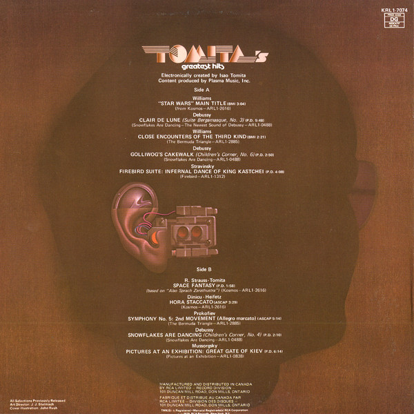 Tomita - Tomita's Greatest Hits (LP, Comp) (Mint (M)) - Image 2