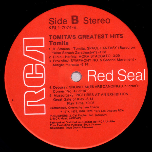 Tomita - Tomita's Greatest Hits (LP, Comp) (Mint (M)) - Image 4