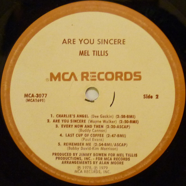 Mel Tillis - Are You Sincere (LP, Album, Pin) (Mint (M)) - Image 4