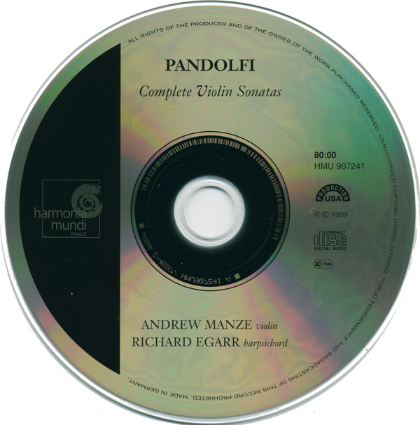 Giovanni Antonio Pandolfi Mealli - Andrew Manze, Richard Egarr - Complete Violin Sonatas (CD, Album) (Near Mint (NM or M-)) - Image 5