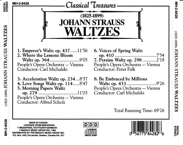 People's Opera Orchestra - Johann Strauss Waltzes (CD, Comp) (Near Mint (NM or M-)) - Image 3