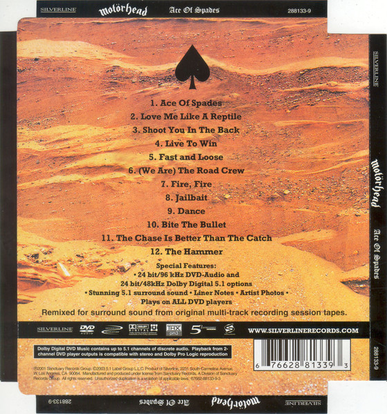 Motörhead - Ace Of Spades (DVD-V, Album, Multichannel, Dol) (Near Mint (NM or M-)) - Image 4