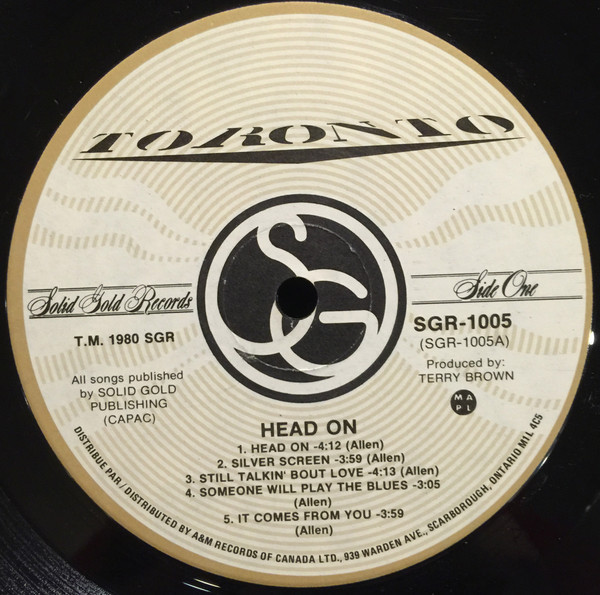 Toronto (4) - Head On (LP, Album) (Mint (M)) - Image 3