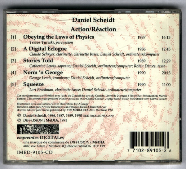 Daniel Scheidt - Action / Réaction (CD, Album) (Near Mint (NM or M-)) - Image 2
