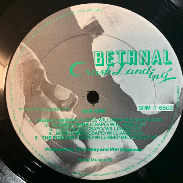 Bethnal - Crash Landing (LP, Album) (Mint (M)) - Image 3