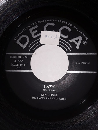 Ken Jones And His Orchestra - Jubilee / Lazy (7") (Very Good Plus (VG+)) - Image 2