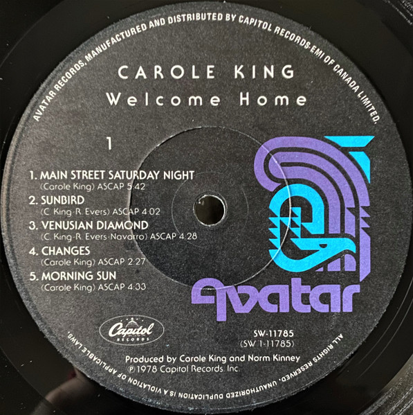 Carole King - Welcome Home (LP, Album) (Mint (M)) - Image 3