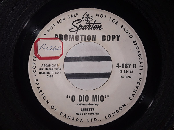 Annette (7) - O Dio Mio / It Took Dreams (7", Promo) (Very Good Plus (VG+))