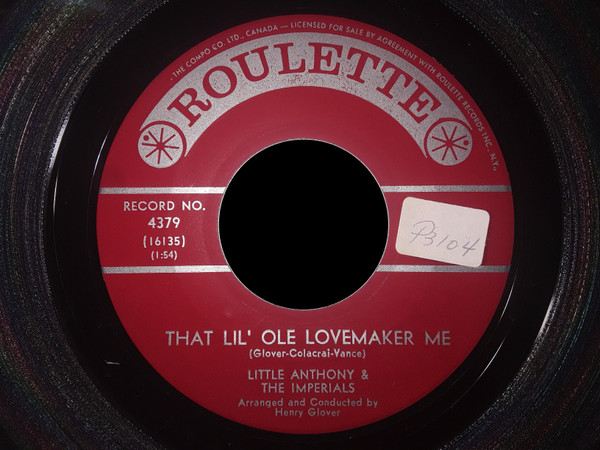 Little Anthony & The Imperials - That Lil' Ole Lovemaker Me / It Just Ain't Fair (7", Single) (Very Good Plus (VG+))