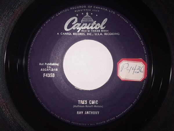 Ray Anthony - Just In Time / Tres Chic (7", Single) (Very Good (VG)) - Image 2