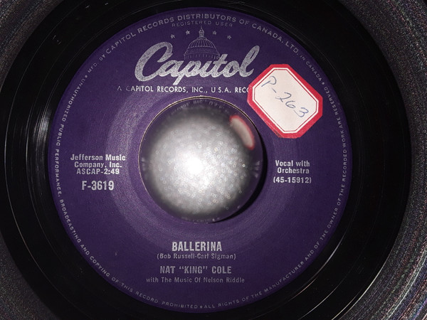 Nat King Cole - You Are My First Love / Ballerina (7", Single) (Very Good (VG)) - Image 4