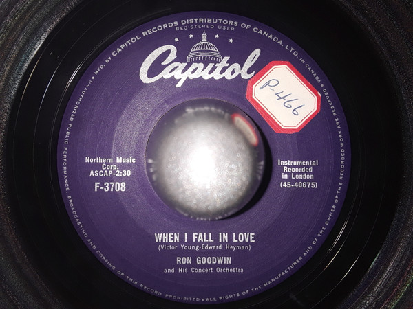 Ron Goodwin And His Orchestra - The Headless Horsemen / When I Fall In Love (7") (Very Good (VG)) - Image 2