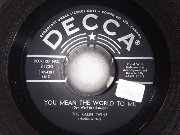 Kalin Twins - You Mean The World To Me / Momma-Poppa (7", Single) (Very Good Plus (VG+))