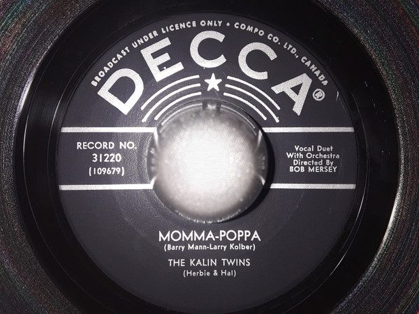 Kalin Twins - You Mean The World To Me / Momma-Poppa (7", Single) (Very Good Plus (VG+)) - Image 2