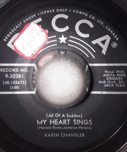 Alternative view of Karen Chandler - (Don't Stop, Don't Stop) Tell Me More / (All Of A Sudden) My Heart Sings (7", Single) (Very Good Plus (VG+))