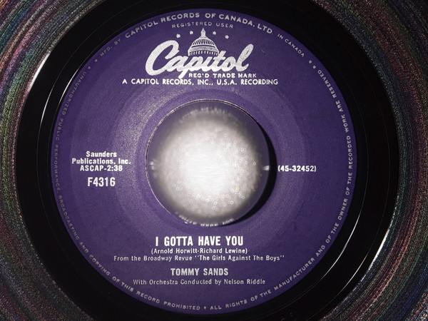 Tommy Sands - You Hold The Future / I Gotta Have You (7") (Very Good Plus (VG+)) - Image 2