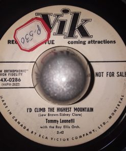 Alternative view of Tommy Leonetti With Ray Ellis And His Orchestra - Precious Love / I'd Climb The Highest Mountain (7", Single, Promo) (Very Good (VG))