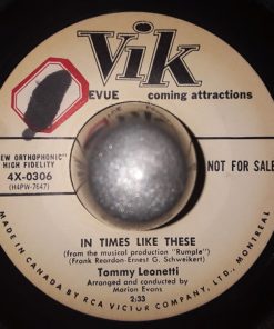 Alternative view of Tommy Leonetti - Beachcomber / In Times Like These (7", Promo) (Very Good Plus (VG+))