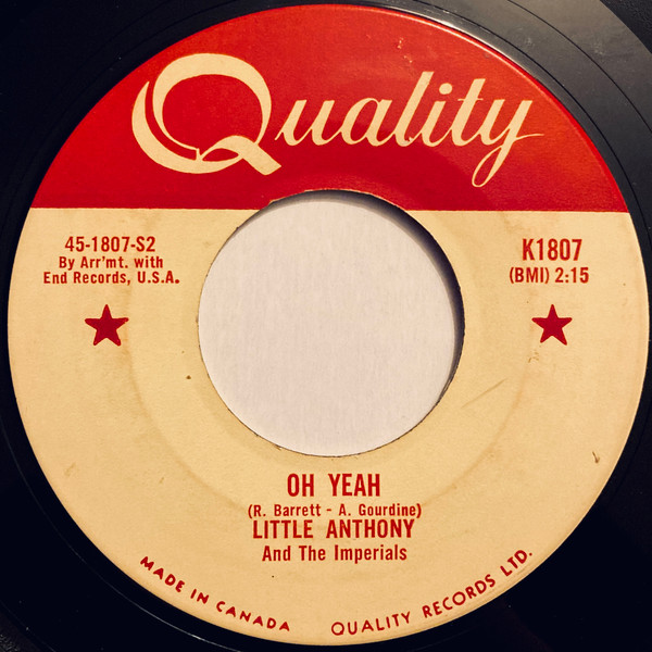 Little Anthony & The Imperials - So Much / Oh Yeah (7", Single) (Very Good Plus (VG+)) - Image 2