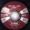 Vic Damone - Never Will I Marry / Christine (7") (Very Good (VG))