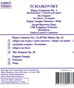 Alternative view of Pyotr Ilyich Tchaikovsky, Joseph Banowetz, Slovak Radio Symphony Orchestra, Ondrej Lenárd - Piano Concerto No. 1 • The Tempest (CD, Album, RE) (Near Mint (NM or M-))