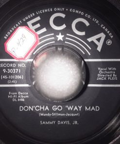 Alternative view of Sammy Davis Jr. - 'Specially For LIttle Girls / Don'cha Go 'Way Mad (7") (Very Good (VG))