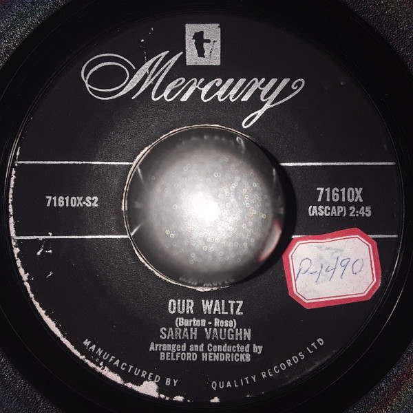Sarah Vaughan - Some Other Spring / Our Waltz (7") (Very Good Plus (VG+)) - Image 2