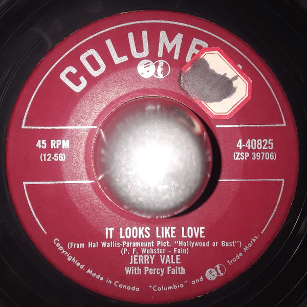 Jerry Vale With Percy Faith - It Looks Like Love / All Dressed Up With A Broken Heart (7") (Very Good (VG))