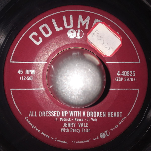 Jerry Vale With Percy Faith - It Looks Like Love / All Dressed Up With A Broken Heart (7") (Very Good (VG)) - Image 2