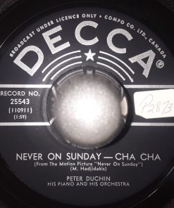 Peter Duchin And His Orchestra - Never On Sunday - Cha Cha / Clair De Lune (7", Single) (Very Good Plus (VG+))