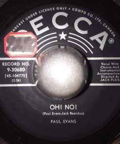 Paul Evans - Oh! No! / I Think About You All The Time (7", Single) (Very Good Plus (VG+))
